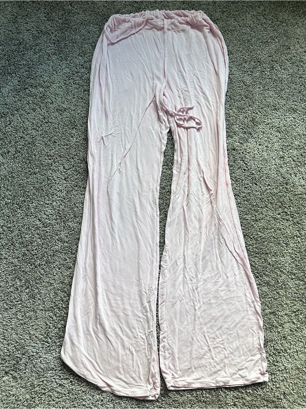 SKIMS Pale Pink Wide-Leg Lounge Pajama Pants